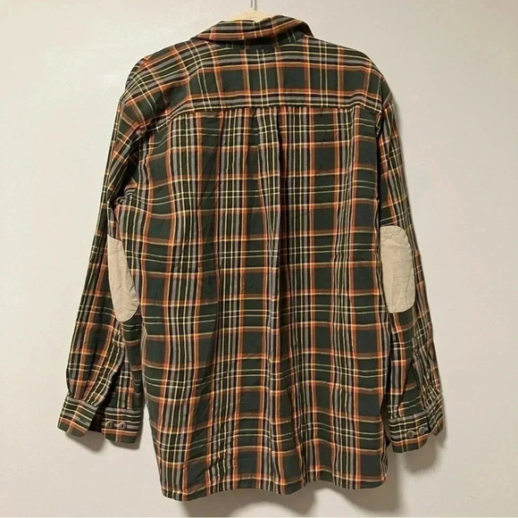 L.L. Bean plaid 100% heavy cotton elbow patches button down  shirt - Picture 2 of 4
